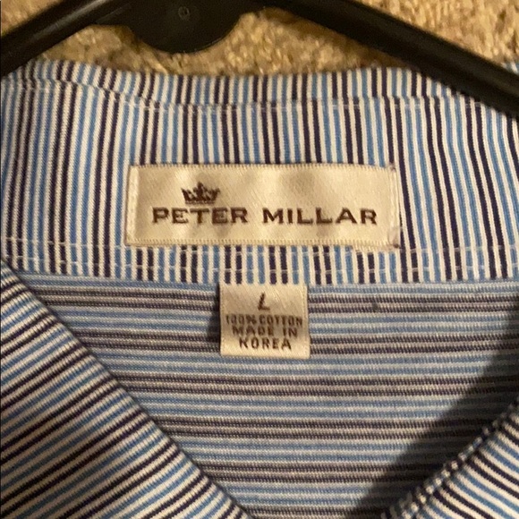 White and black Peter millar golf shirt - Picture 2 of 4